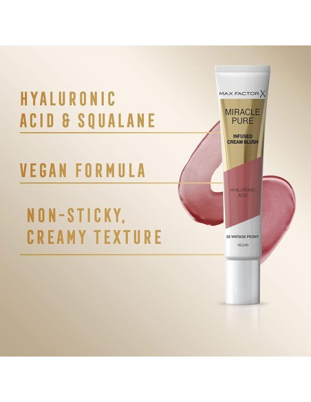 Max Factor Miracle Pure Moisturising Cream Blush 03 Vintage Peony Max Factor Miracle Pure Moisturising Cream Blush 03 Vintage Peony