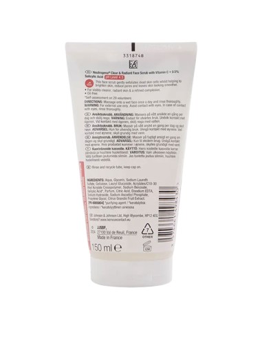 Neutrogena Clear And Radiant Face Scrub Neutrogena Clear And Radiant Face Scrub