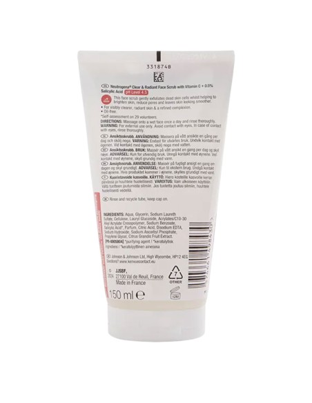 Neutrogena Clear And Radiant Face Scrub Neutrogena Clear And Radiant Face Scrub
