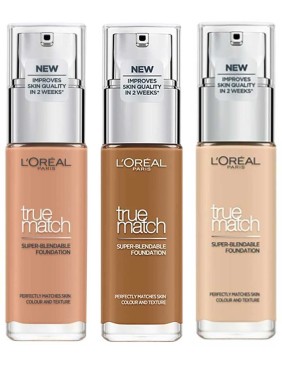 L'Oreal True match foundations in all colours