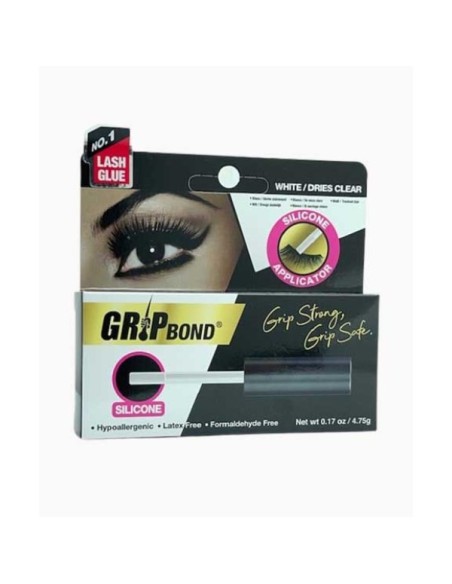 Grip Bond Eyelash Adhesive White Clear With Silicon Applicator Grip Bond Eyelash Adhesive White Clear With Silicon Applicator