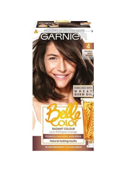 GarnierBelle Color Creme Permanent 4 Natural Dark Brown GarnierBelle Color Creme Permanent 4 Natural Dark Brown