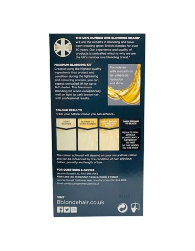 Jerome Russell Maximum Blonding Kit No 2 Blonde To Medium Brown Hair Jerome Russell Maximum Blonding Kit No 2 Blonde To Medium Brown Hair