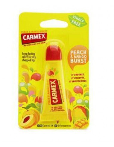 Carmex Moisturising Lip Balm Tube Peach And Mango Burst