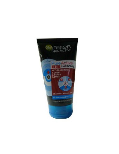 Skin Active Pure Active 3 In 1 Charcoal Wash