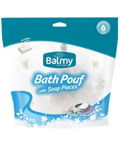 Bath Pouf With White Soap Pieces