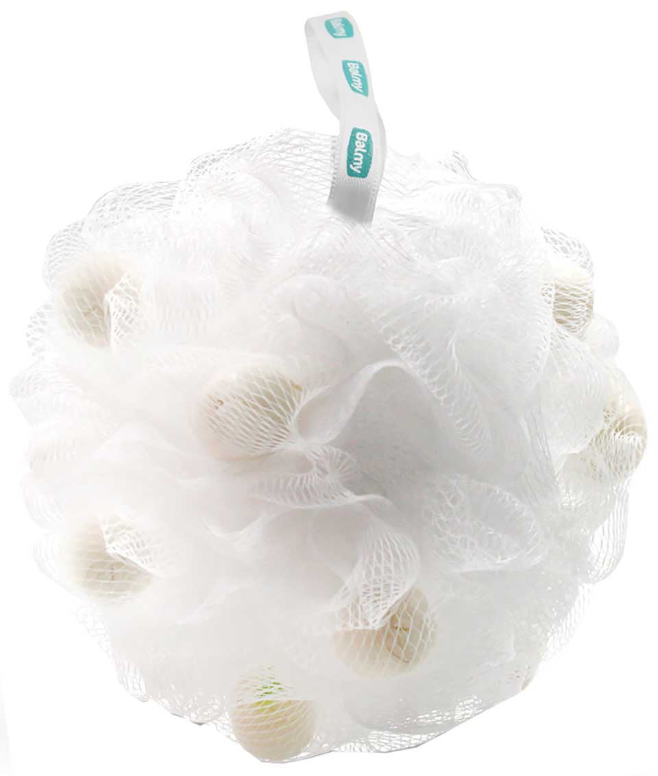 Bath Pouf With White Soap Pieces