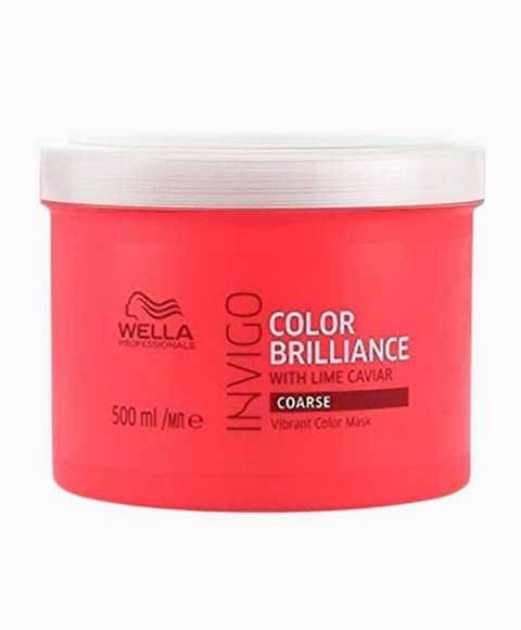 Wella Invigo Color Brilliance Vibrant Color Mask for coarse hair, showing the hair treatment container with vibrant packaging.