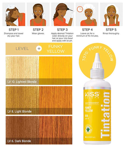 Kiss Colors Tintation Semi Permanent Funky Yellow T070