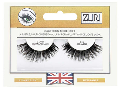 Zuri Human Hair Eyelashes 1 5 Black
