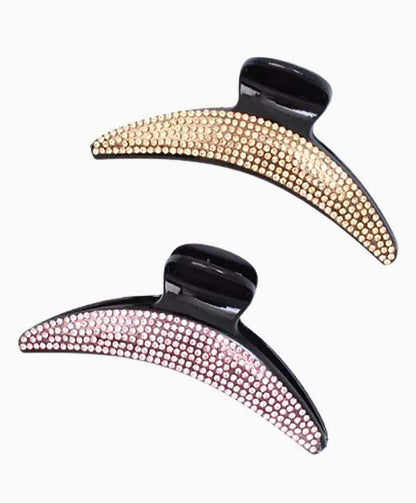 Curved Plastic Clamp With Coloured Diamantes 8591