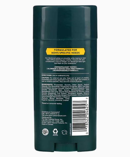 Mens Citrus Plus Ginger Deodorant Stick