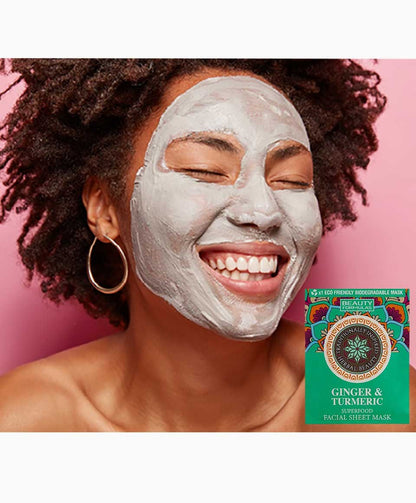 Beauty Formulas Ginger And Turmeric Superfood Facial Sheet Mask