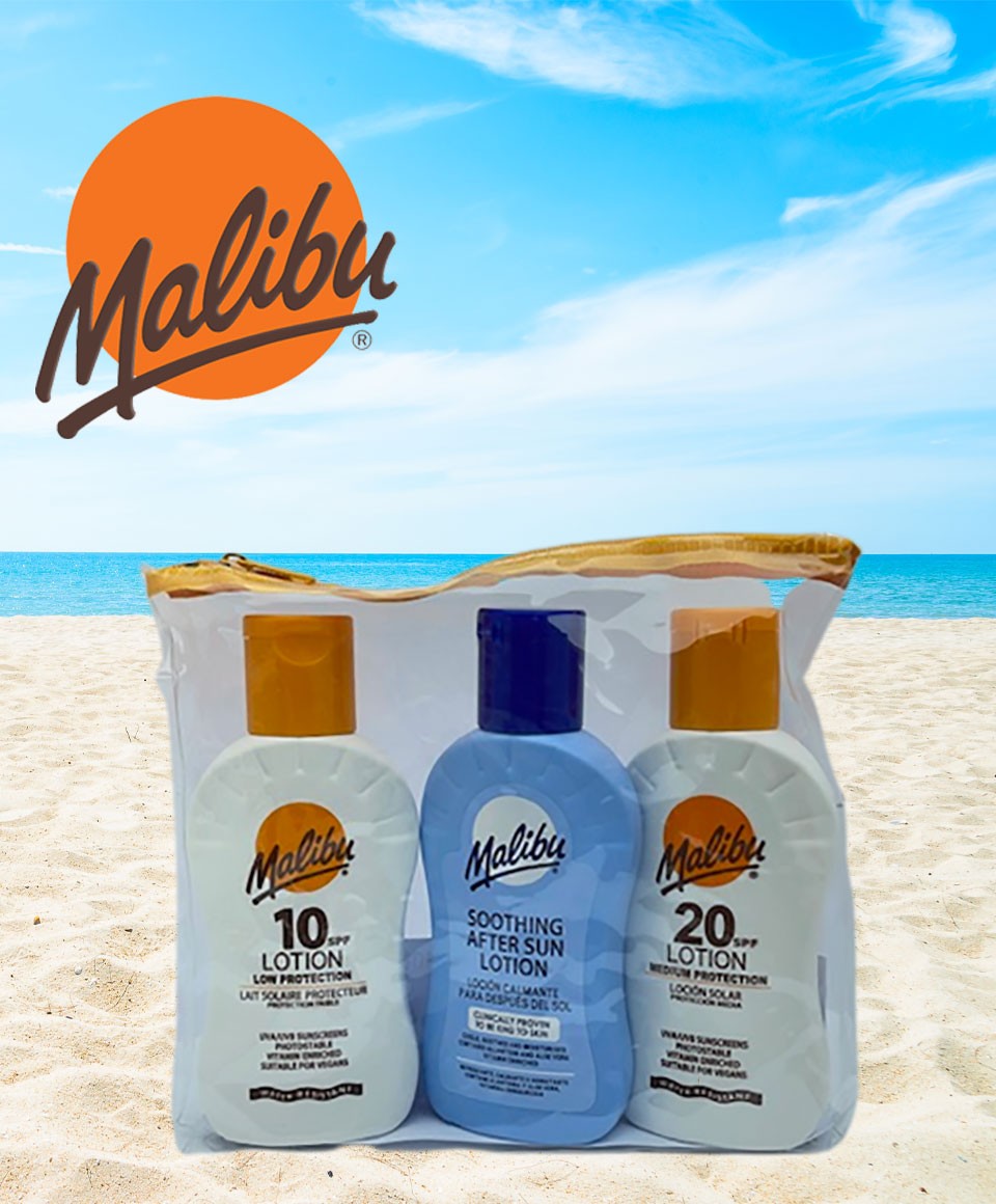 Malibu Travel Bag SPF10 And SPF20 Lotion