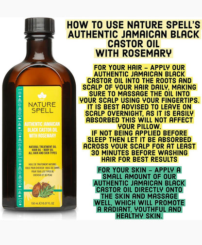Nature Spell Authentic Jamaican Black Castor Oil With Rosemary