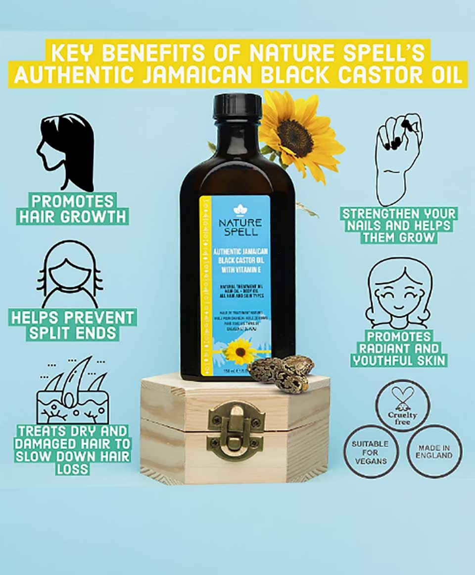 Nature Spell Authentic Jamaican Black Castor Oil With Vitamin E