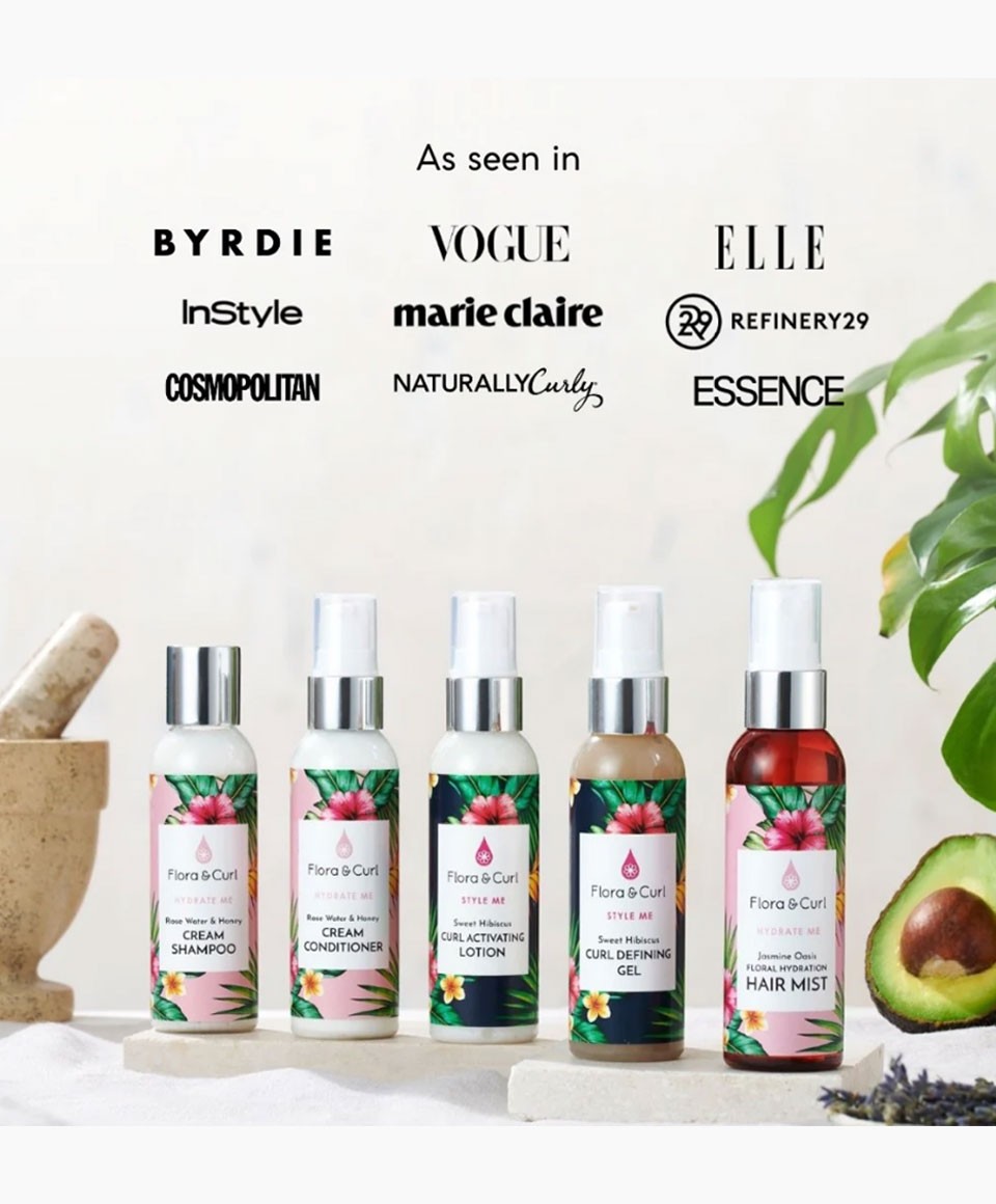 Flora And Curl Botanical Haircare Mini Essentials Kit