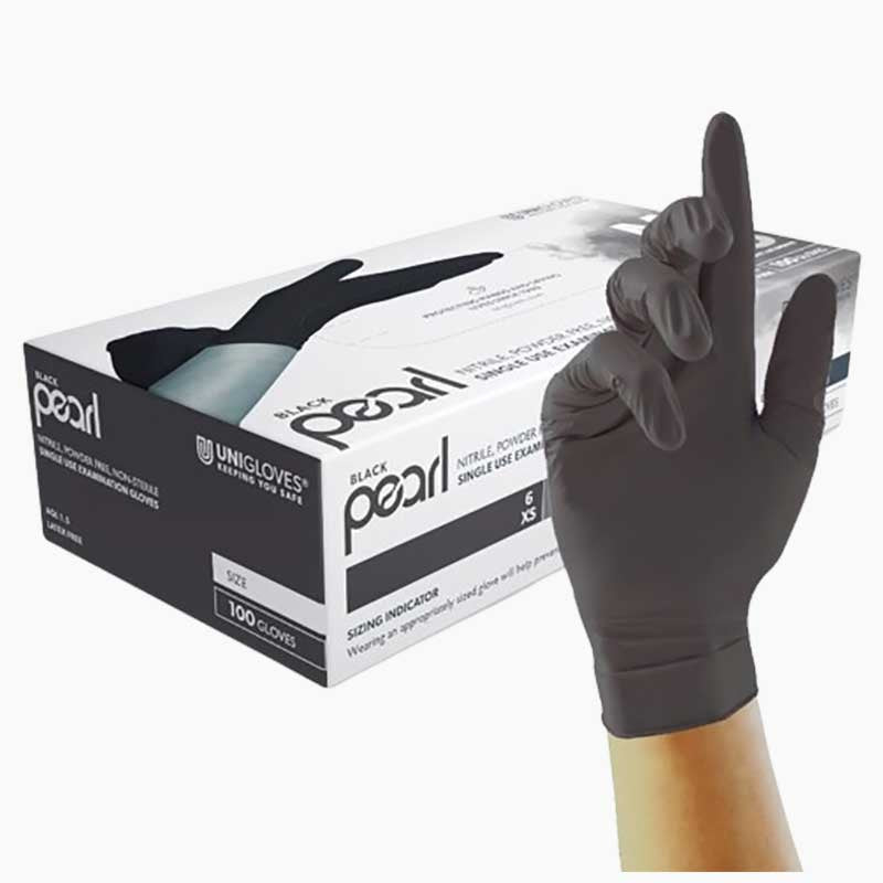 Uni Gloves Black Pearl Nitrile Disposable Gloves
