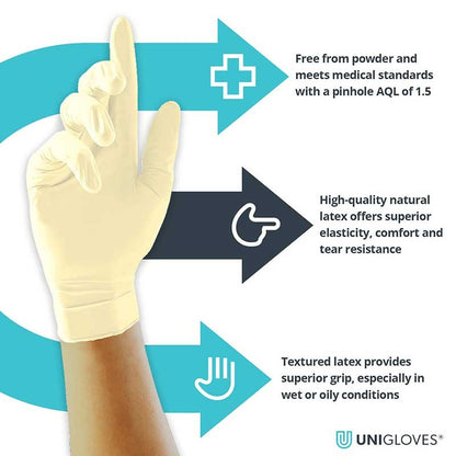 Uni Gloves Unicare Latex Powder Free Gloves