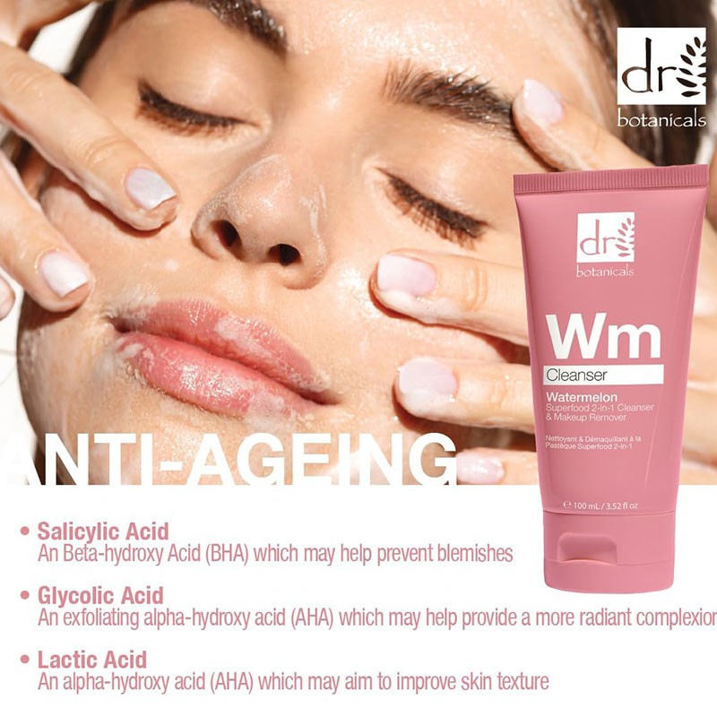 Dr Botanicals Watermelon Superfood 2 In 1 Cleanser And Makeup Remover