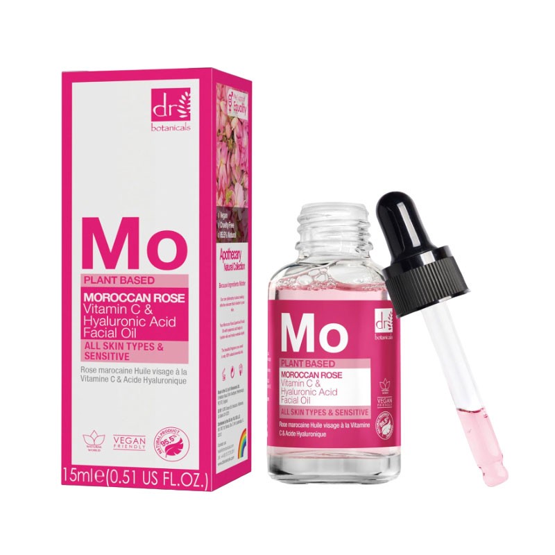 Dr Botanicals Moroccan Rose Vitamin C And Hyaluronic Acid Facial Oil