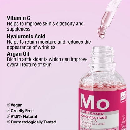 Dr Botanicals Moroccan Rose Vitamin C And Hyaluronic Acid Facial Oil