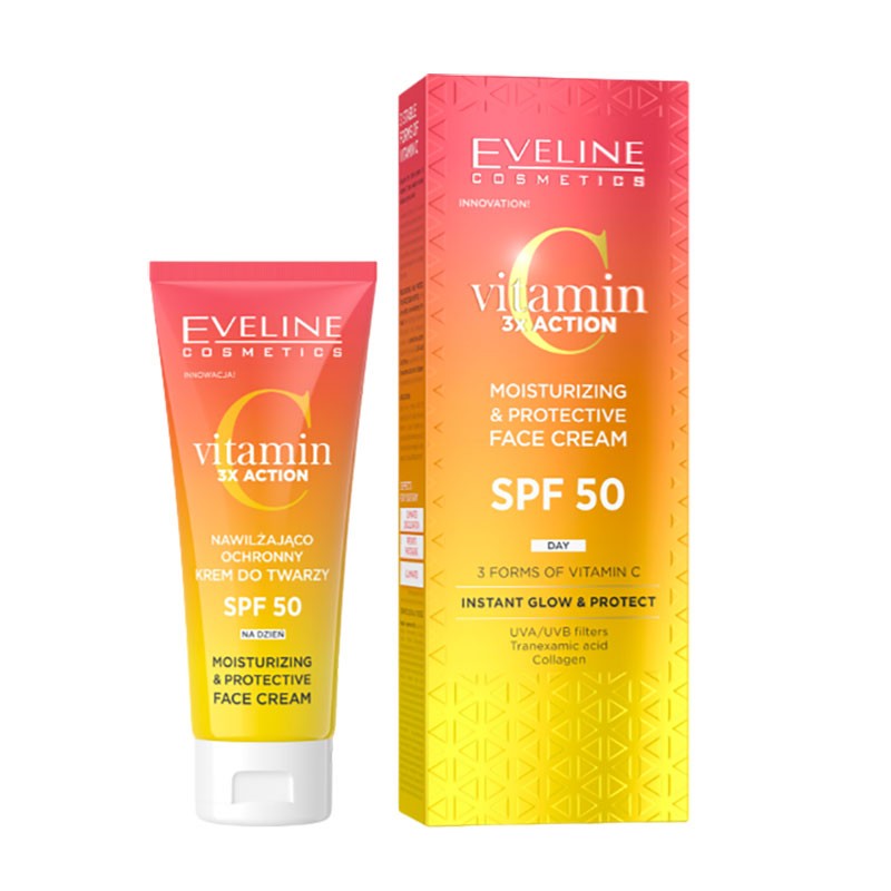 Eveline Vitamin C 3X Action Moisturizing Protective Face Cream SPF50