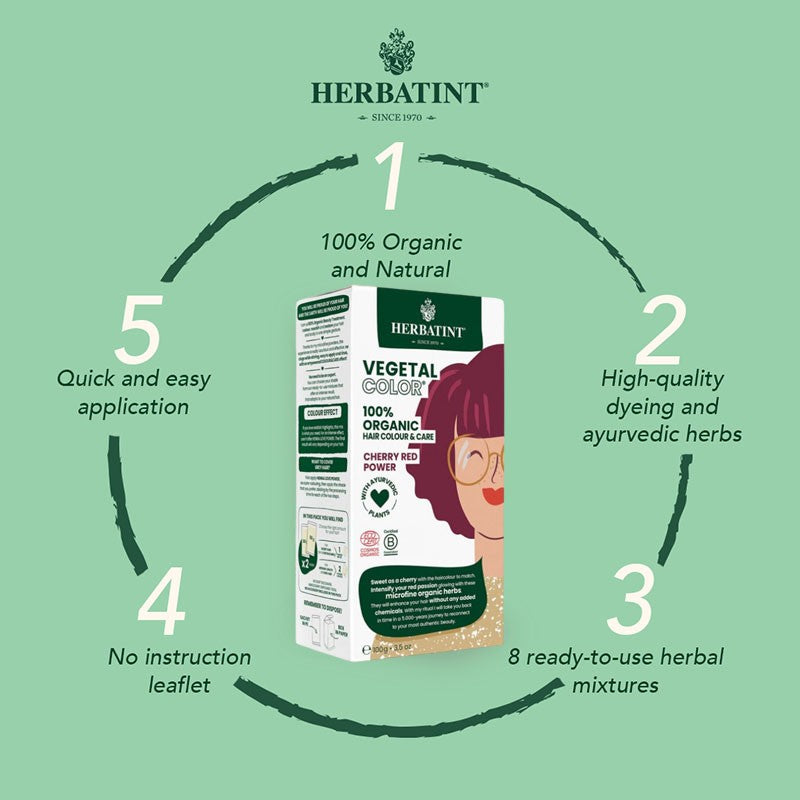 Herbatint Vegetal Organic Hair Color Cherry Red Power