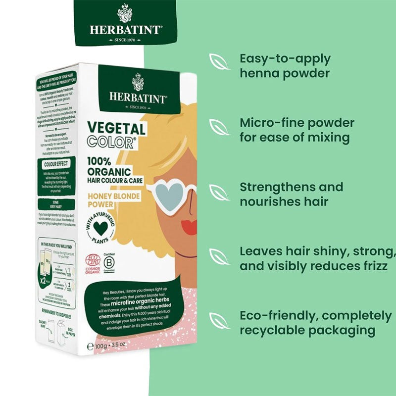 Herbatint Vegetal Organic Hair Color Honey Blonde Power