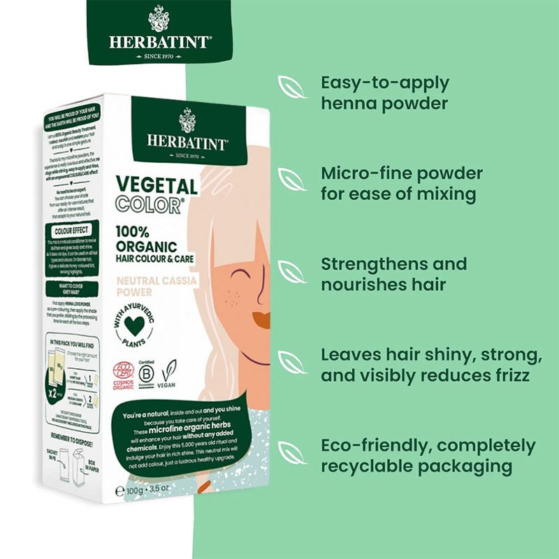 Herbatint Vegetal Organic Hair Color Neutral Cassia Power