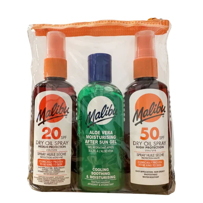 Malibu Travel Bag Dry Oil Pack With SPF20 And SPF50