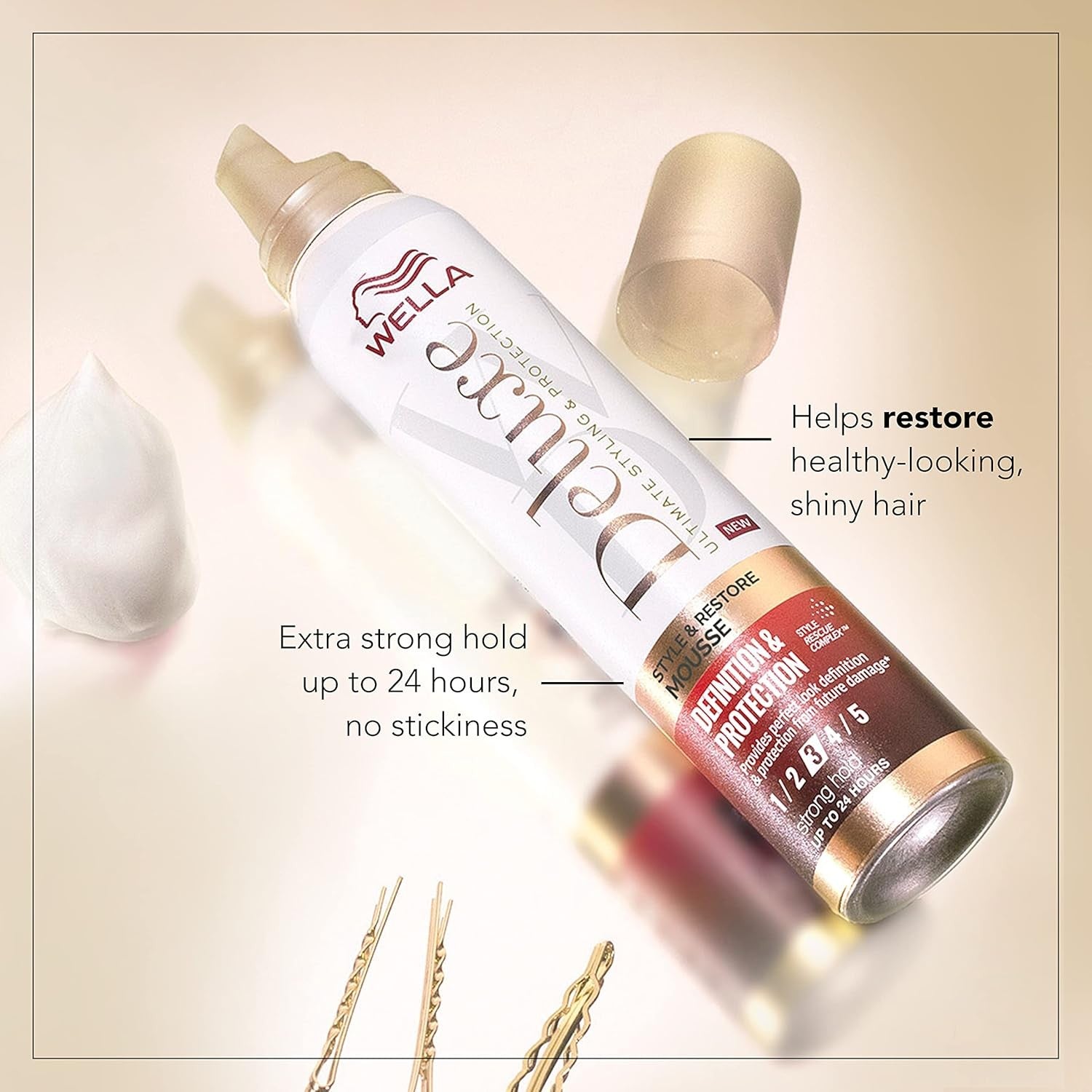 Wella Deluxe Style And Restore Strong Hold Mousse