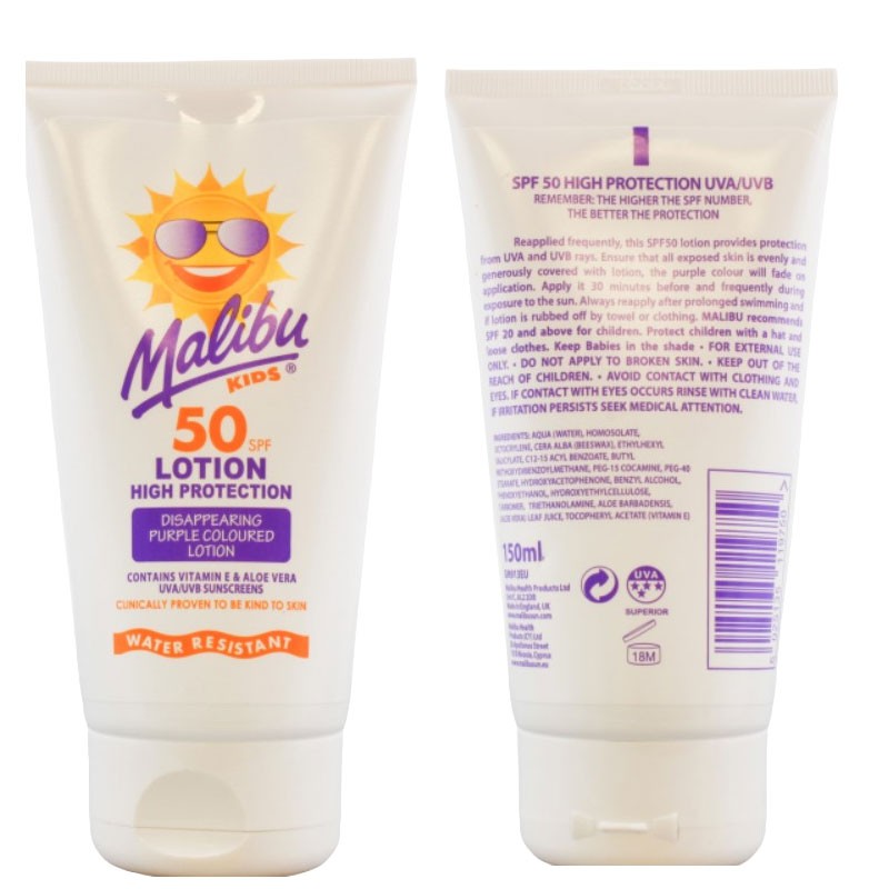 Malibu Kids High Protection Water Resistant Lotion SPF50