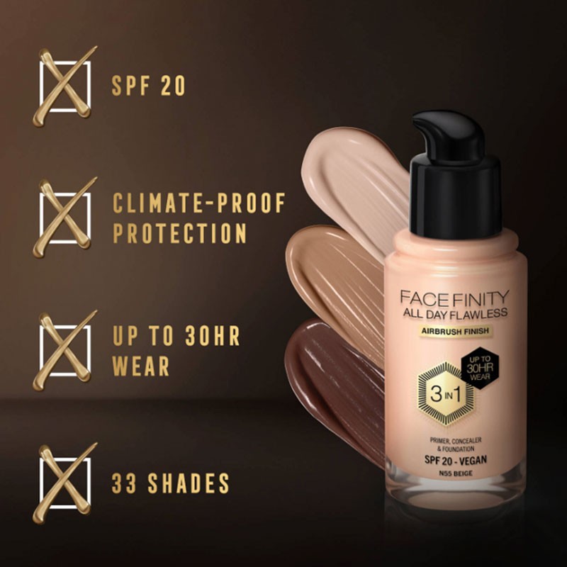 Facefinity All Day Flawless 3 In 1 Vegan Foundation