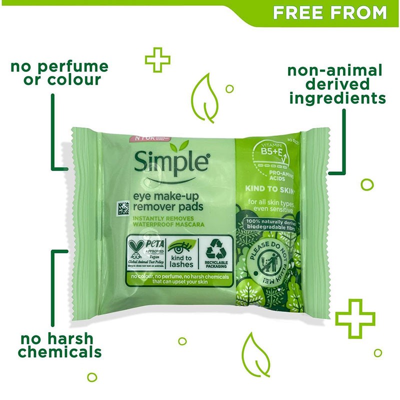 Simple Kind To Eyes Eye Make Up Remover Pads