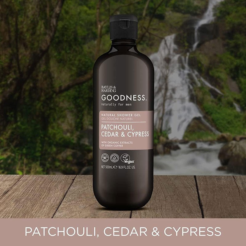 Goodness Men Patchouli Cedar &amp; Cypress Natural Shower Gel