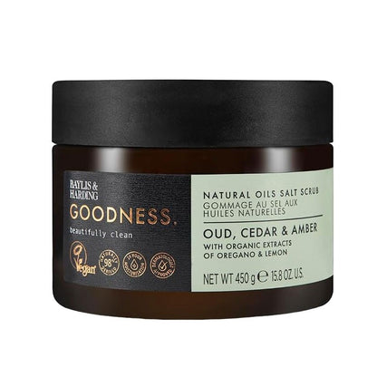 Goodness Oud Cedar &amp; Amber Natural Oils Salt Scrub