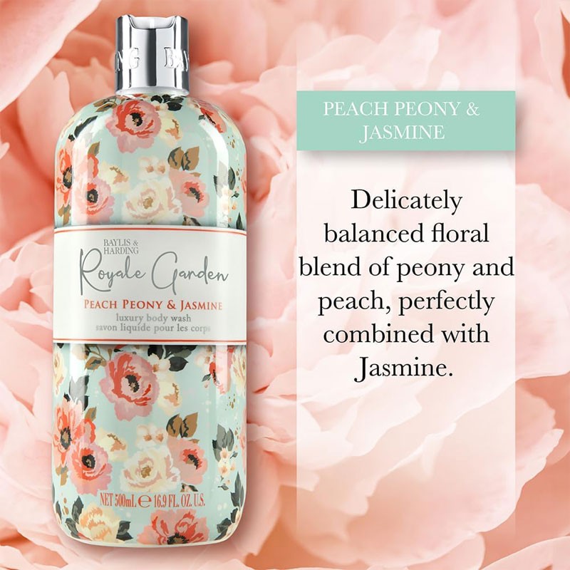 Royale Garden Peach Peony &amp; Jasmine Luxury Body Wash