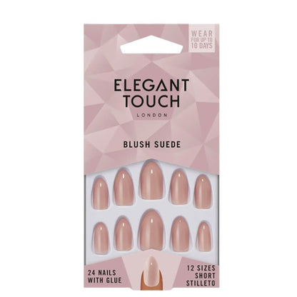 Elegant Touch Blush Suede Nail With Glue