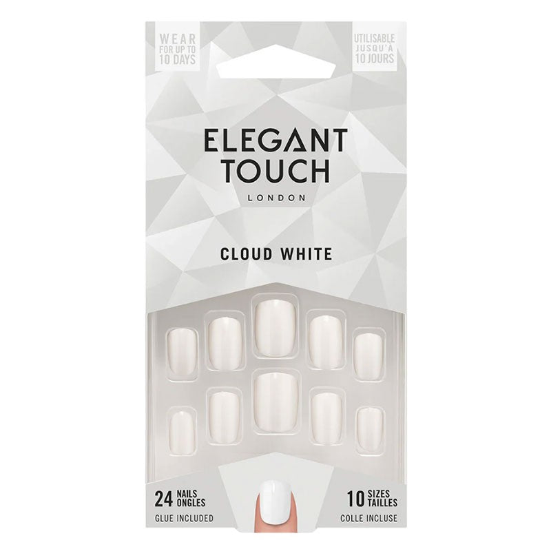 Elegant Touch Cloud White Nail With Glue
