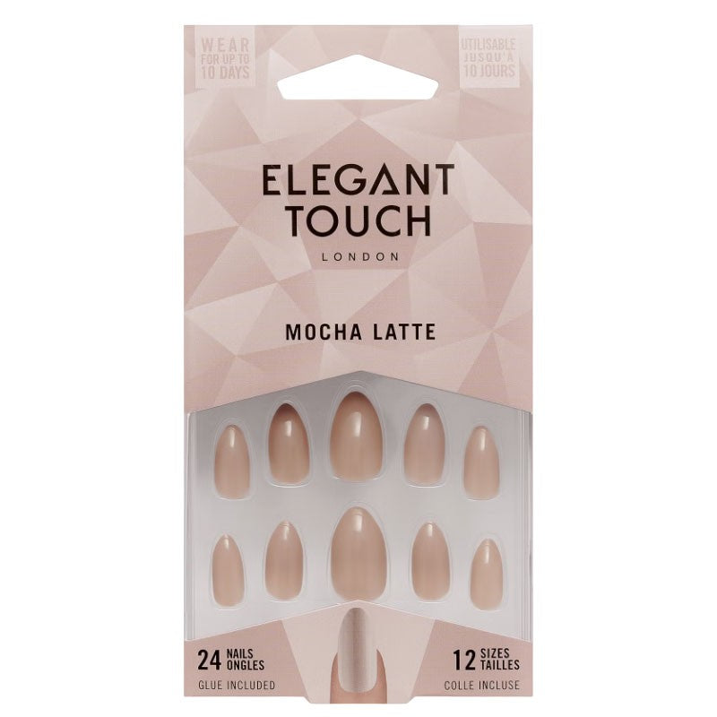 Elegant Touch Mocha Latte Nail With Glue