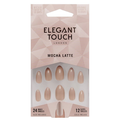Elegant Touch Mocha Latte Nail With Glue