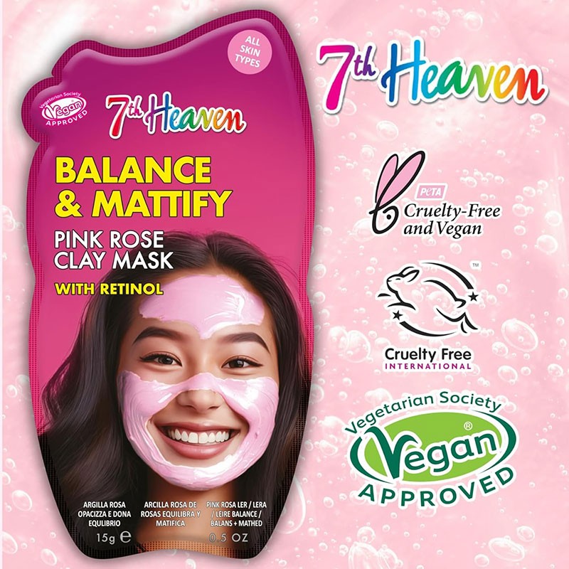 7Th Heaven Balance &amp; Mattify Pink Rose Clay Mask