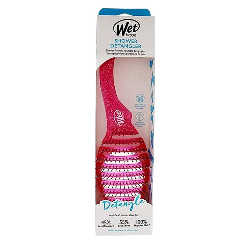 Wet Brush Shower Detangler Brush Pink Glitter