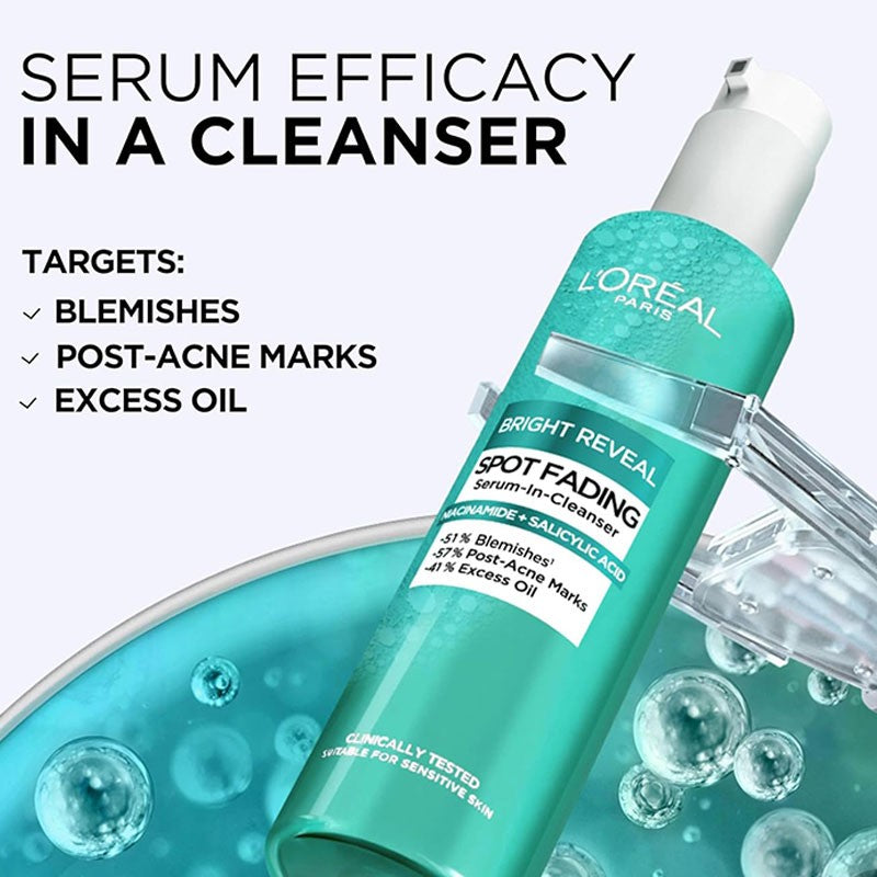 Loreal Bright Reveal Spot Fading Serum In Cleanser