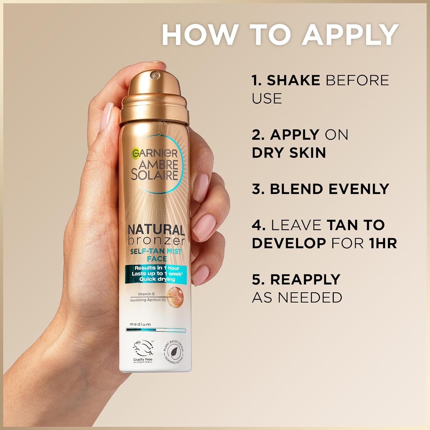 Ambre Solaire Natural Bronzer Face Self Tan Mist Intense