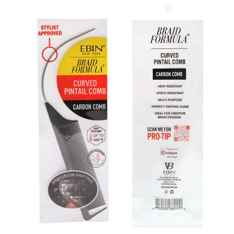 EBIN New York Braid Formula Curved Pintail Carbon Comb