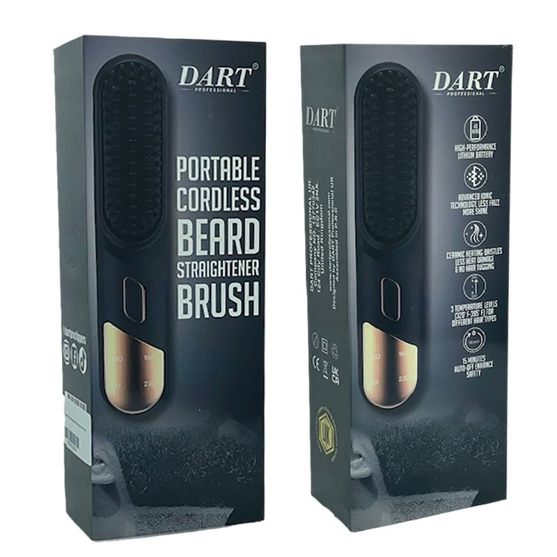 DART Professional Portable Cordless Beard Straightener Brush