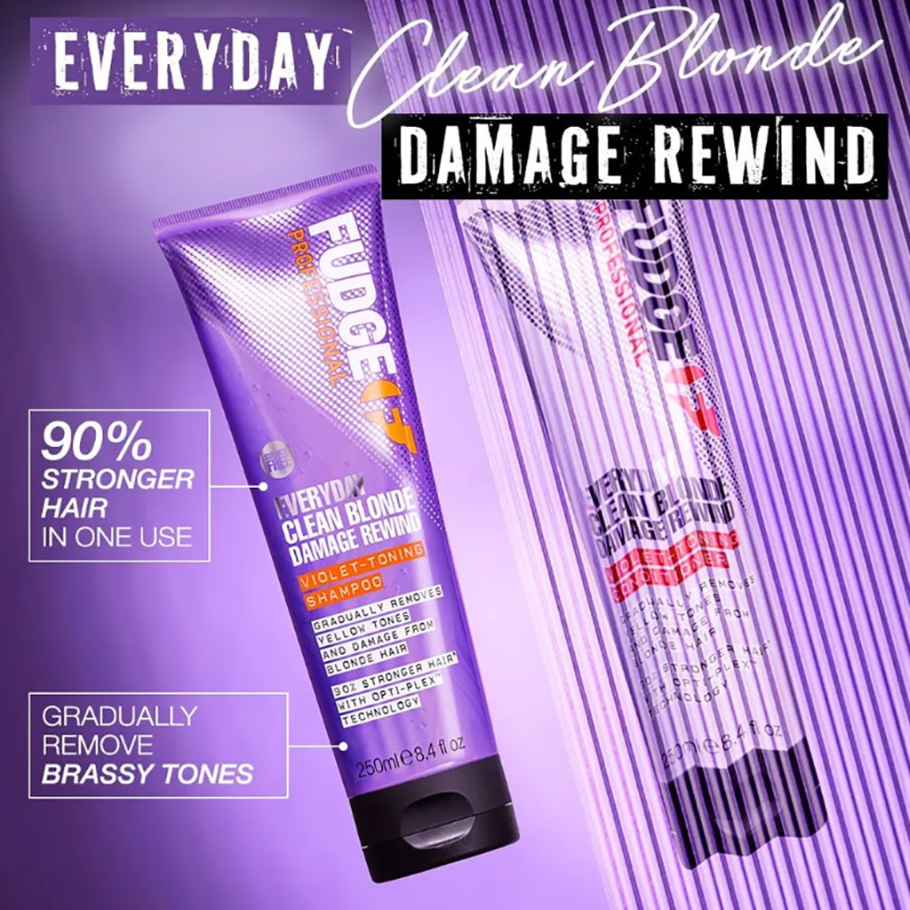 Fudge Everyday Clean Blonde Damage Rewind Violet Toning Shampoo