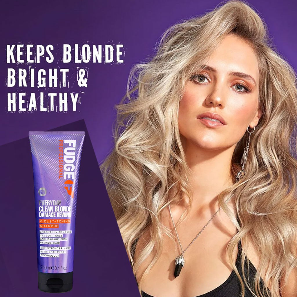 Fudge Everyday Clean Blonde Damage Rewind Violet Toning Shampoo